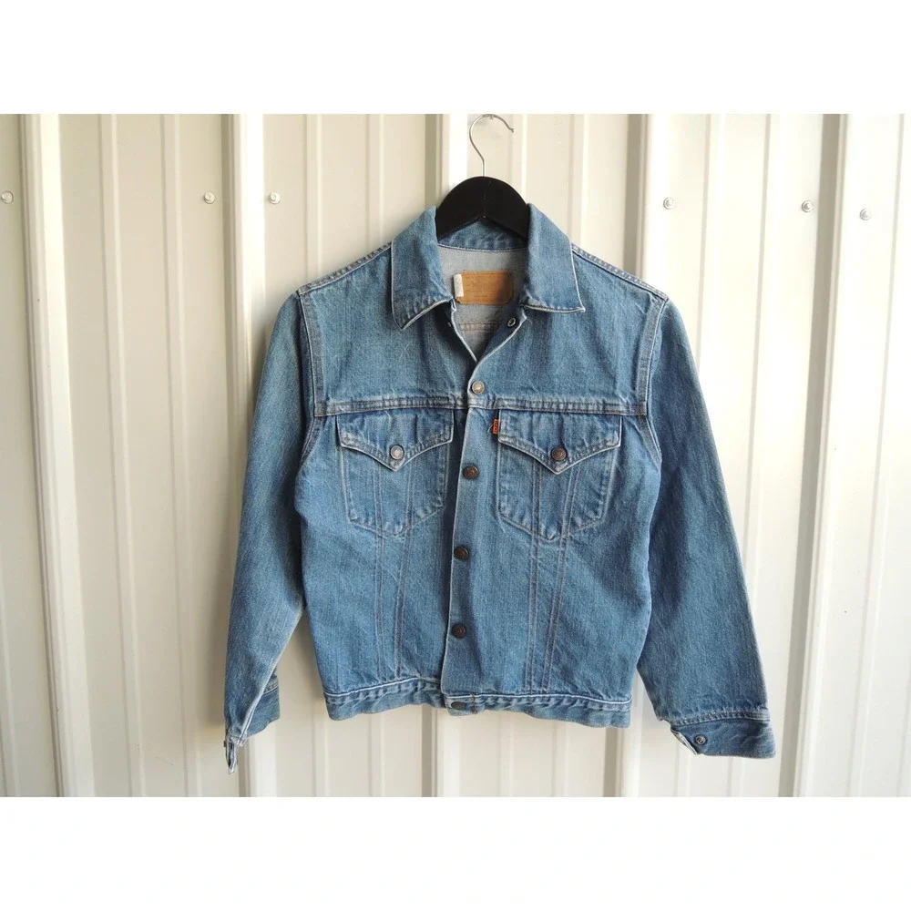 Vintage Levi's Denim Jacket Youth 16 Blue Jean Trucker Made USA 70705-0317 70s